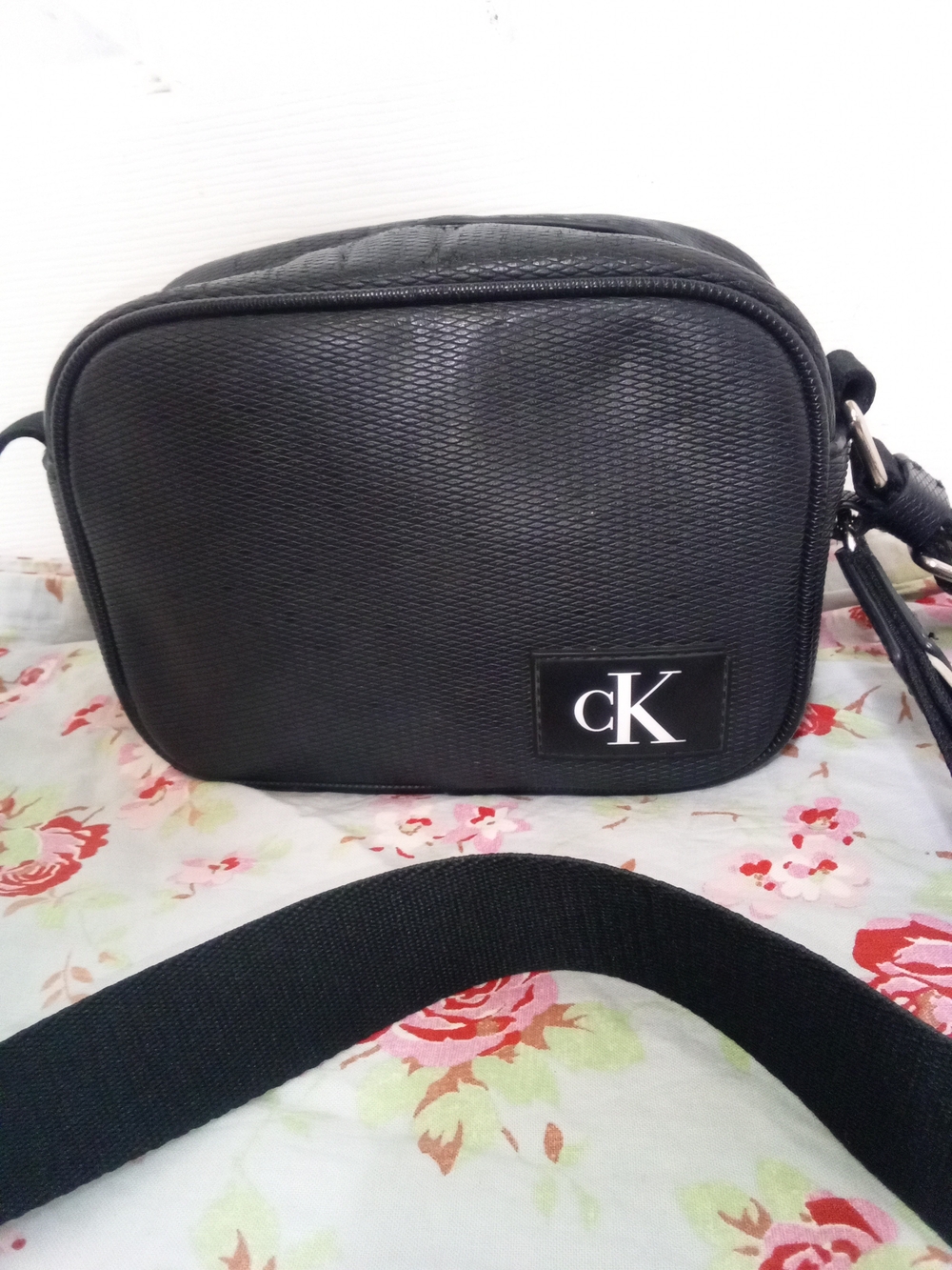 Calvin Klein Black Crossbody Camera Bag - cK Logo